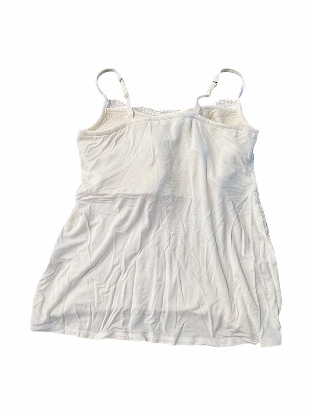 Bravissimo 34FF-G White Lace Trim Built-In Bra Cami Tank Top Fuller Bust
